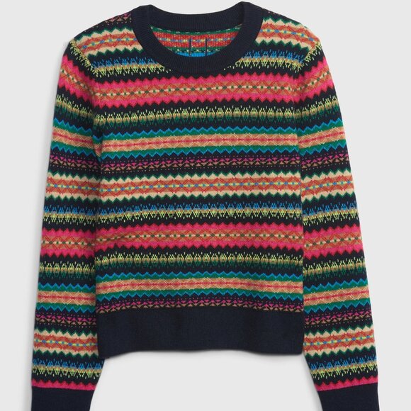 Fair Isle Striped Women's Sweater - Picture 4 of 15